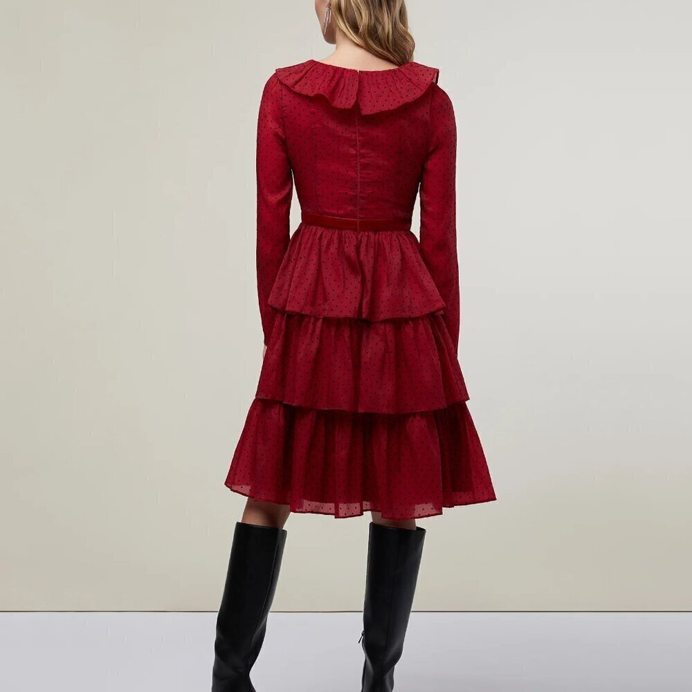 Rachel Parcell Ruffle Tiered Midi Dress Size 10 - Picture 2 of 4